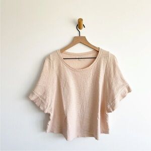 Madewell Women's Texture And Thread Flutter Sleeve Top Pink Size Medium J4500